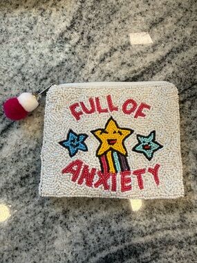 Beaded 'Full of Anxiety' Star Coin Purse
